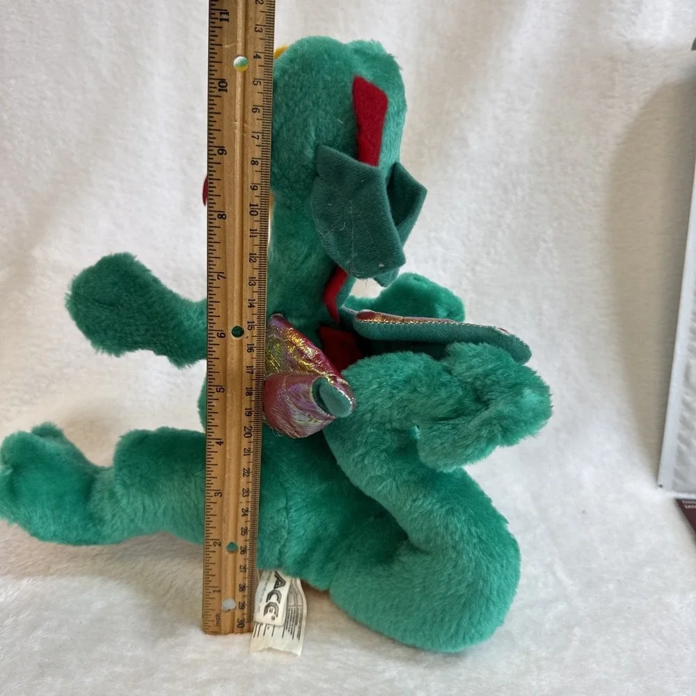 Ace Novelty Green Dragon Plush Shimmer Wings Stuffed Animal 11 Inch